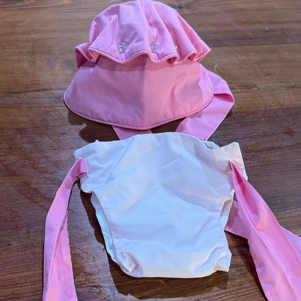 The Beaufort Bonnet Company Bonnet and diaper cover w/ monogram cAe